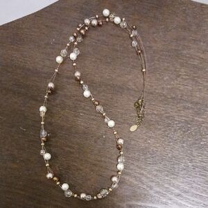 Cookie Lee Pearl and Crystal Necklace